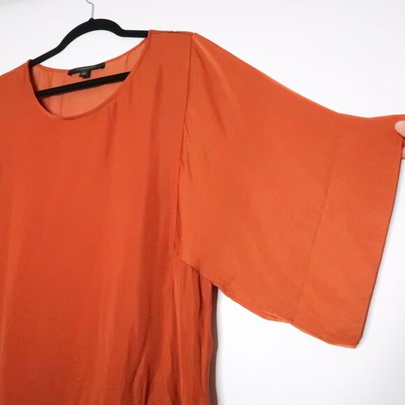 Marc New York Andrew Marc Womens Blouse Size Large Rust Orange Minimalistic Boho - Picture 7 of 7